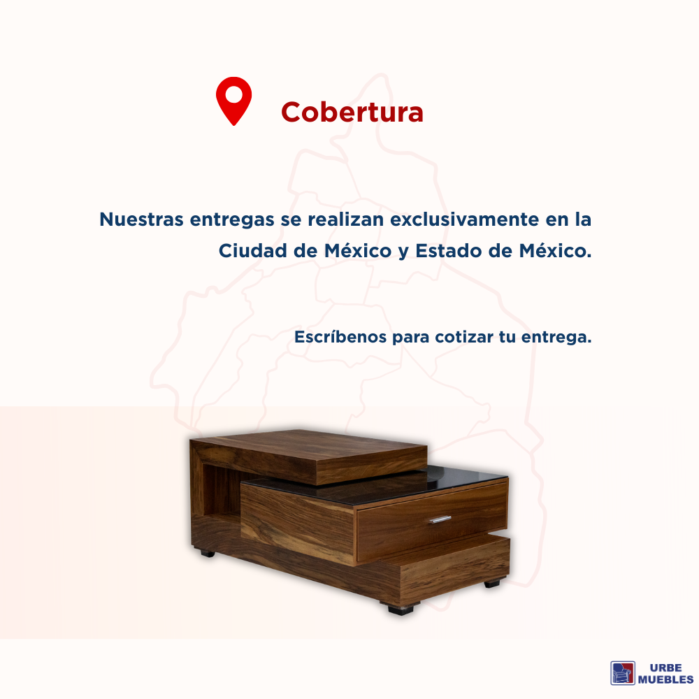Mesa De Centro Verona Con Cajon Organizador Color Nogal 1000011053
