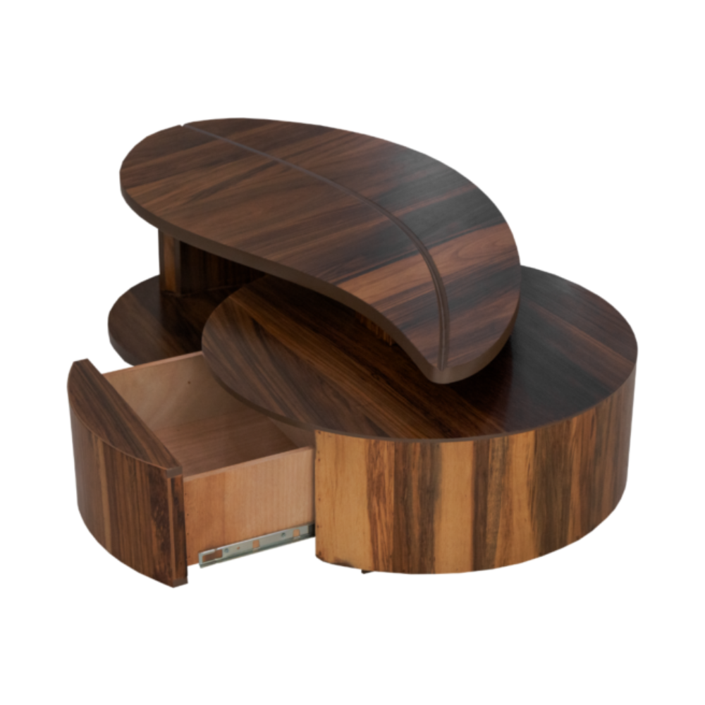 Mesa De Centro Bugambilia Con Cajon Organizador Color Nogal 1000011054