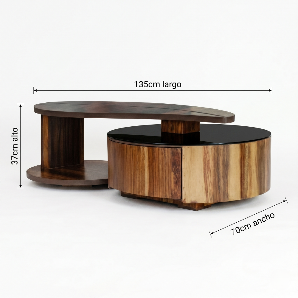 Mesa De Centro Bugambilia Con Cajon Organizador Color Nogal 1000011054