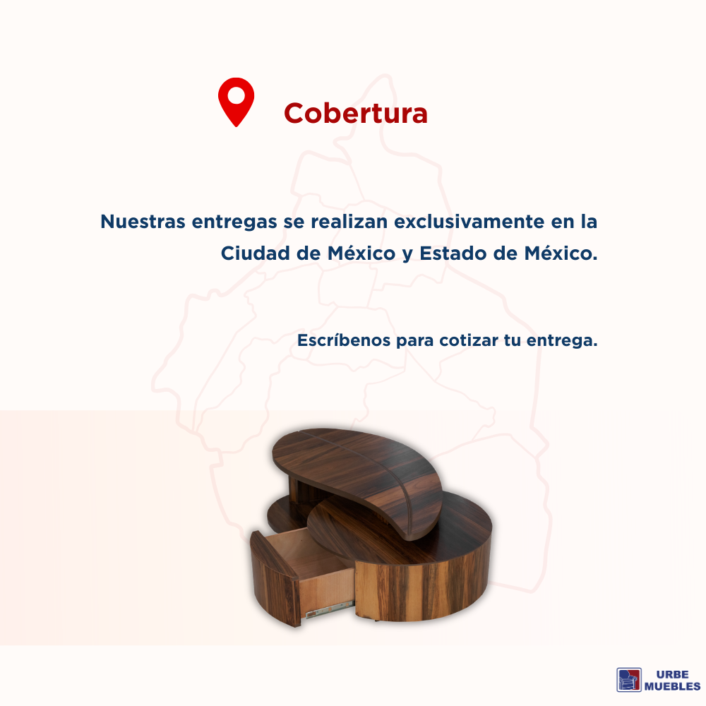 Mesa De Centro Bugambilia Con Cajon Organizador Color Nogal 1000011054