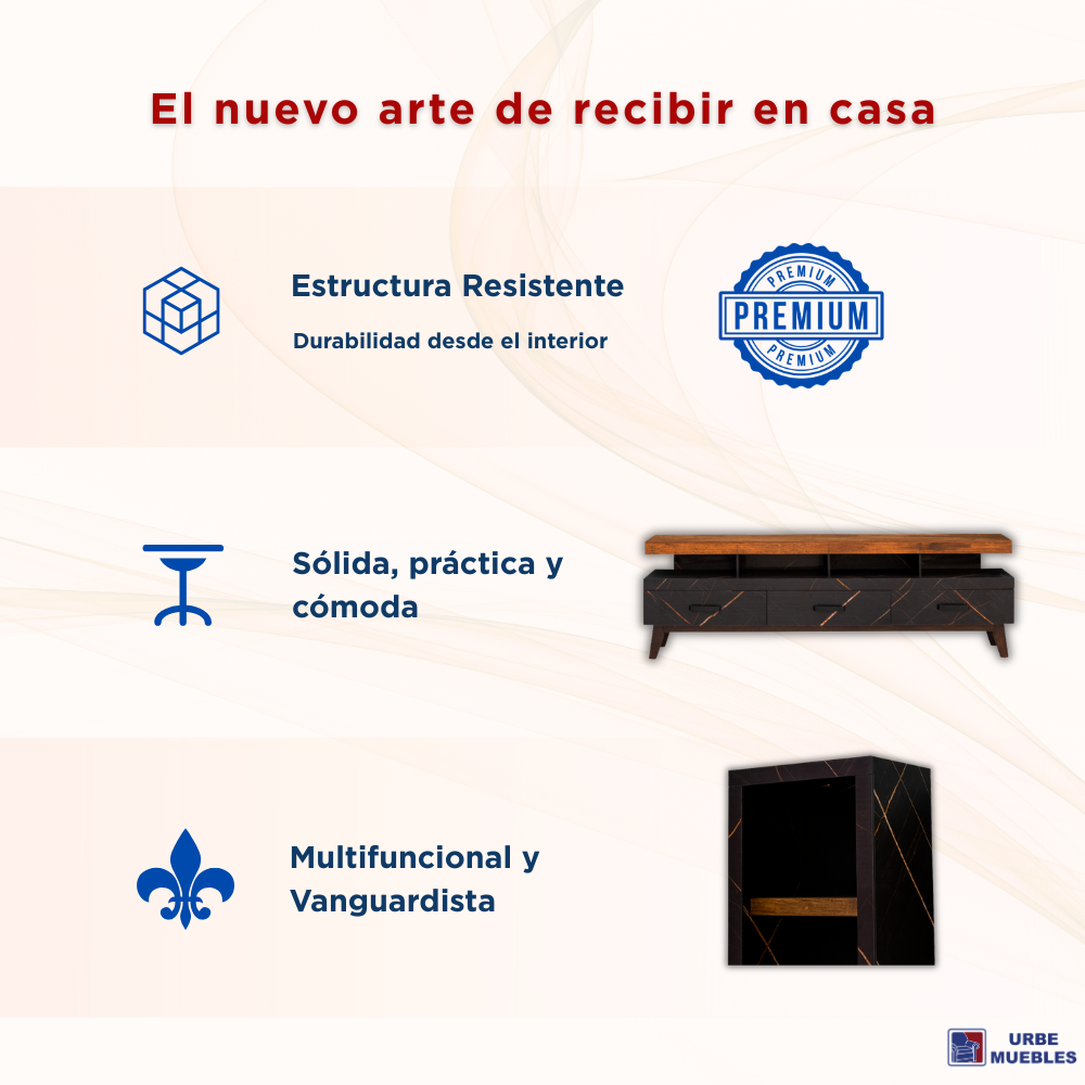 Centro De Entretenimiento Estilo Librero Color Nogal 1000012853
