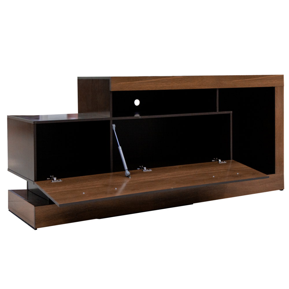 Mesa de TV Bruselas Con Cajon Minimalista Color Nogal 1000013330