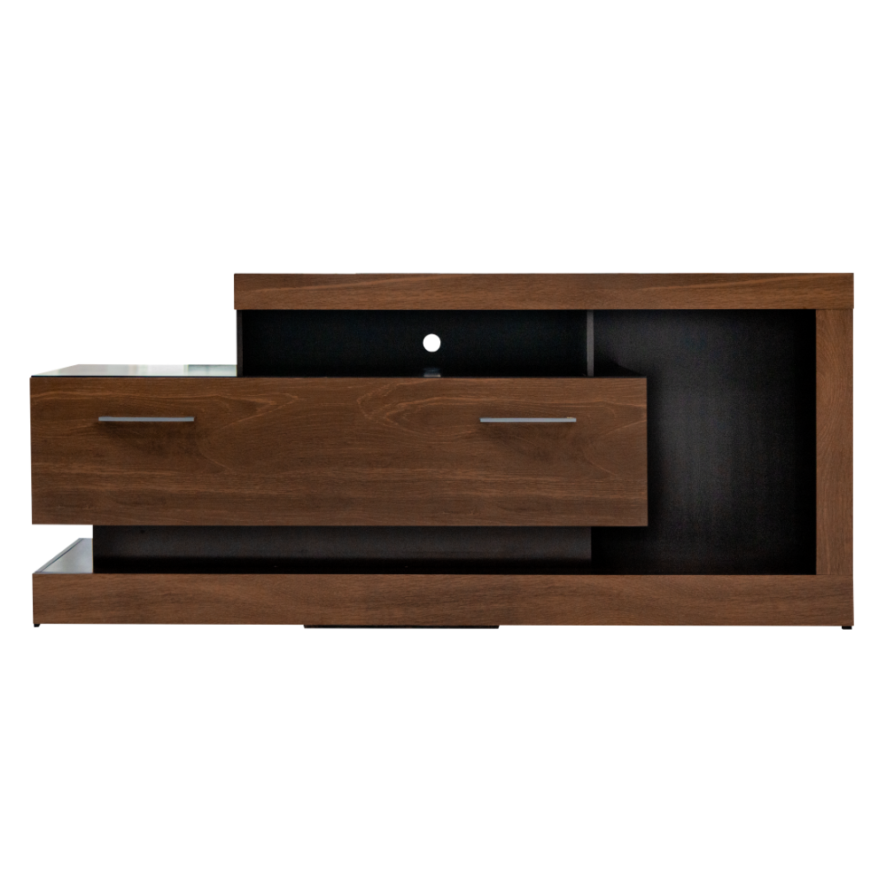 Mesa de TV Bruselas Con Cajon Minimalista Color Nogal 1000013330
