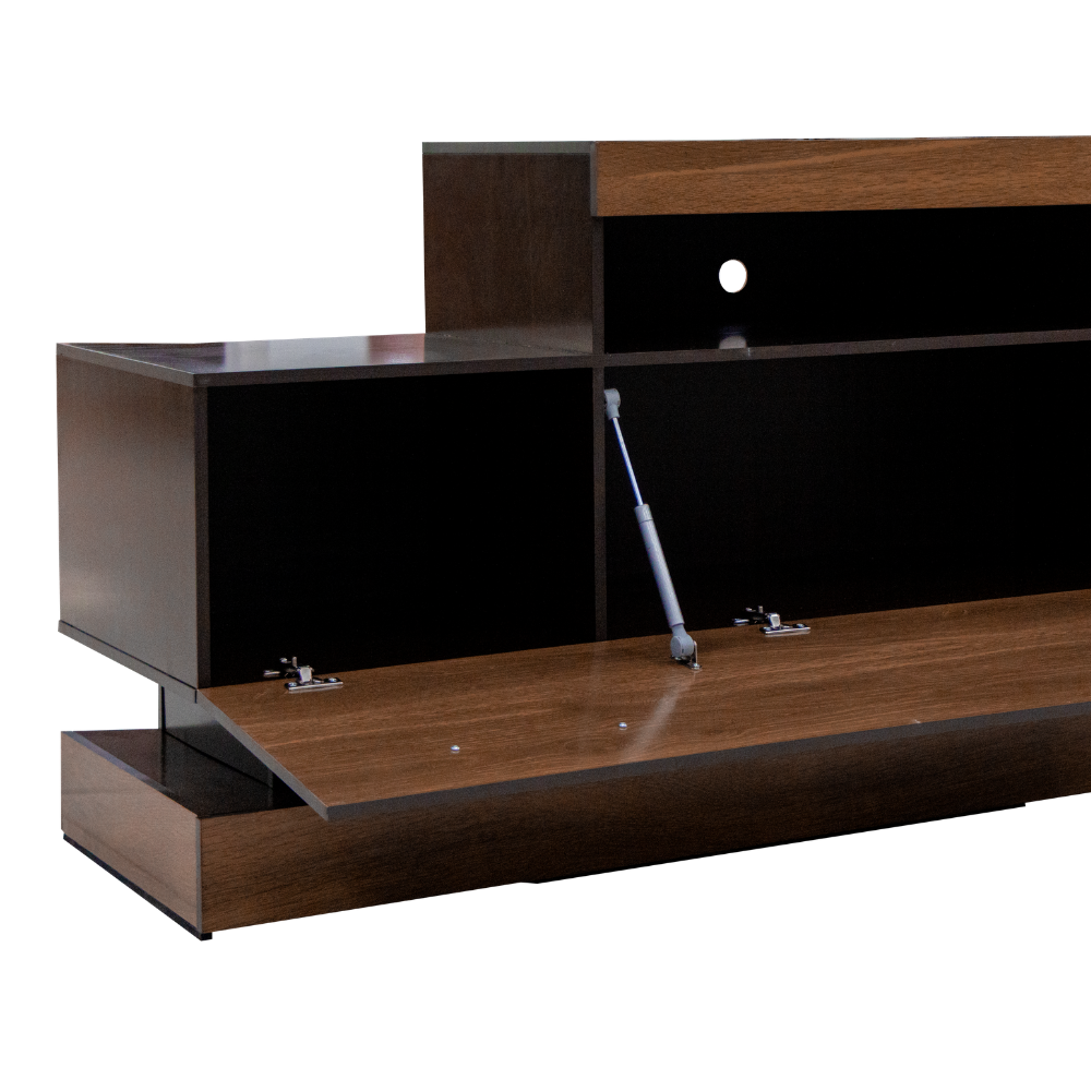 Mesa de TV Bruselas Con Cajon Minimalista Color Nogal 1000013330