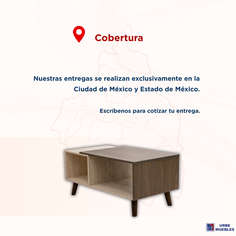 Mesa De Centro Lucca Estilo Nórdico Organizadores Bicolor Beige 1000013425
