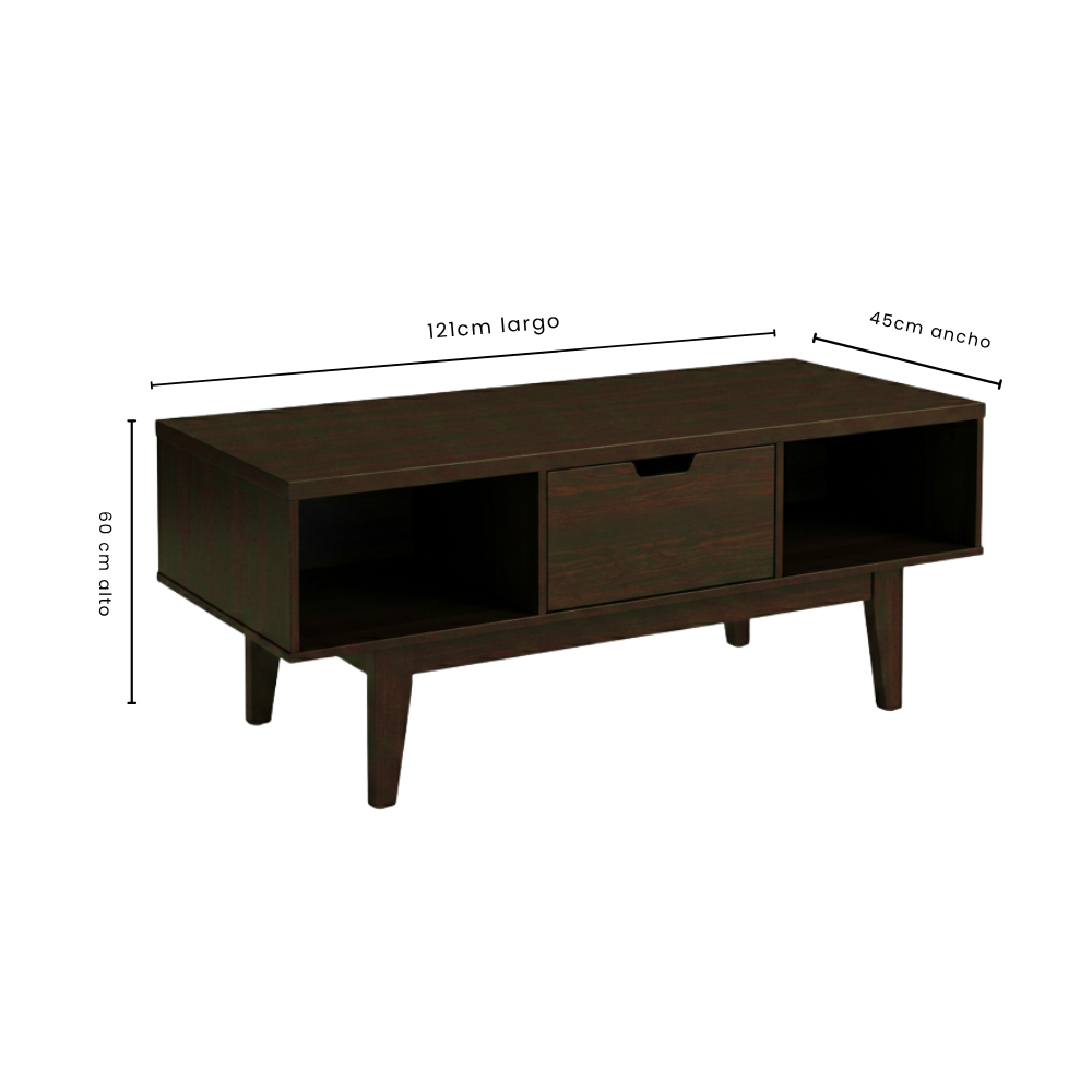 Mesa de Centro Bari Minimalista Color Chocolate 1000013448
