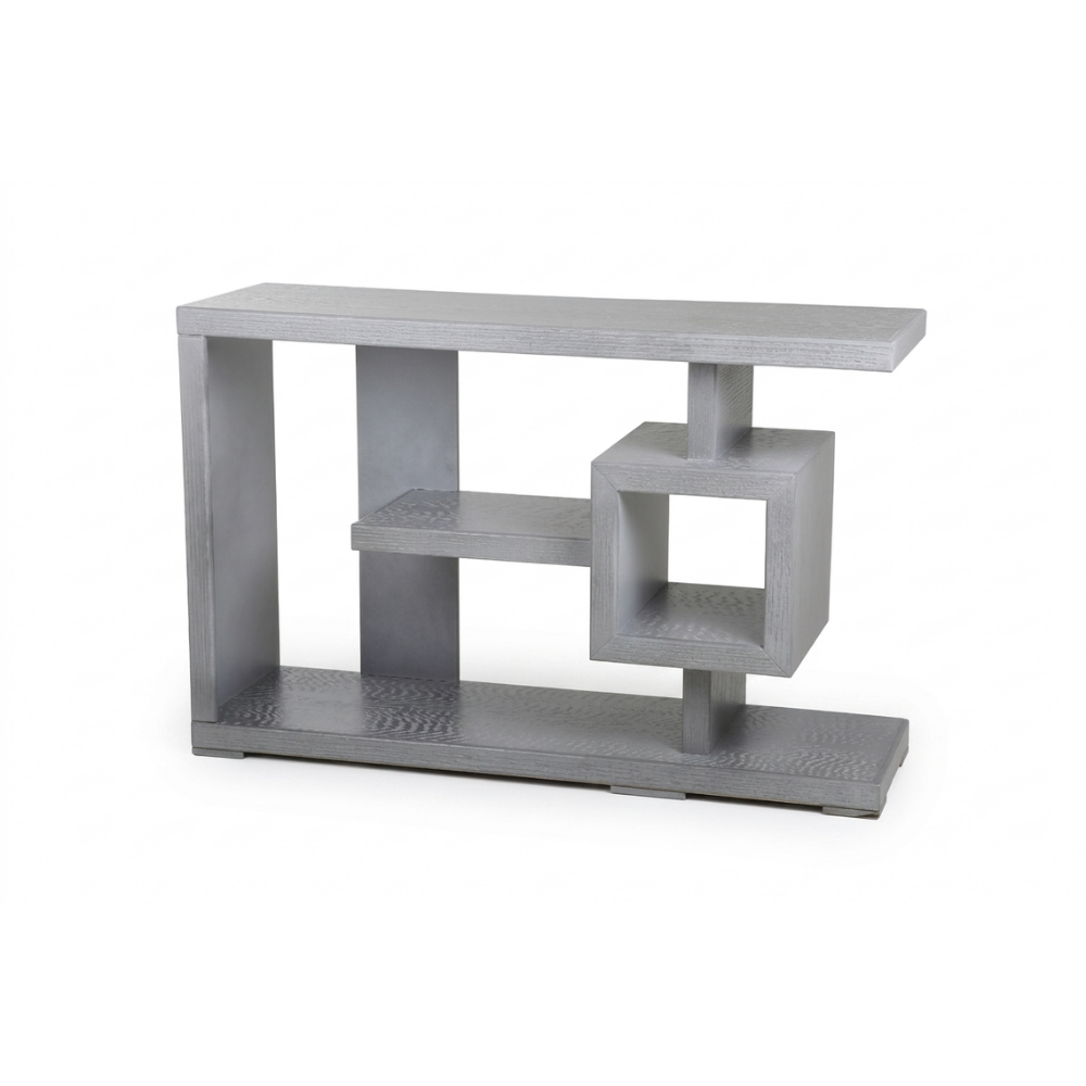 Mesa de TV Moderno Bremen 1.60m Con Repisas Color Gris 1000013865