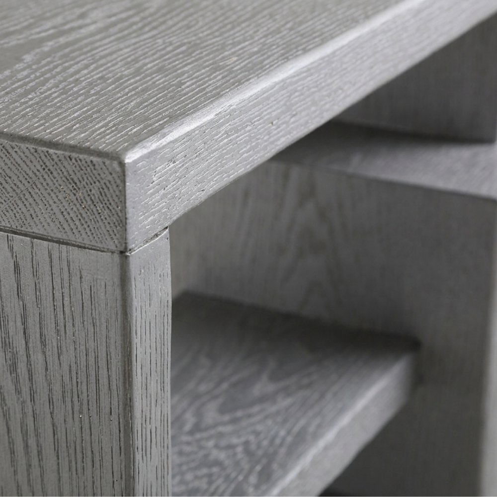 Mesa de TV Moderno Bremen 1.60m Con Repisas Color Gris 1000013865