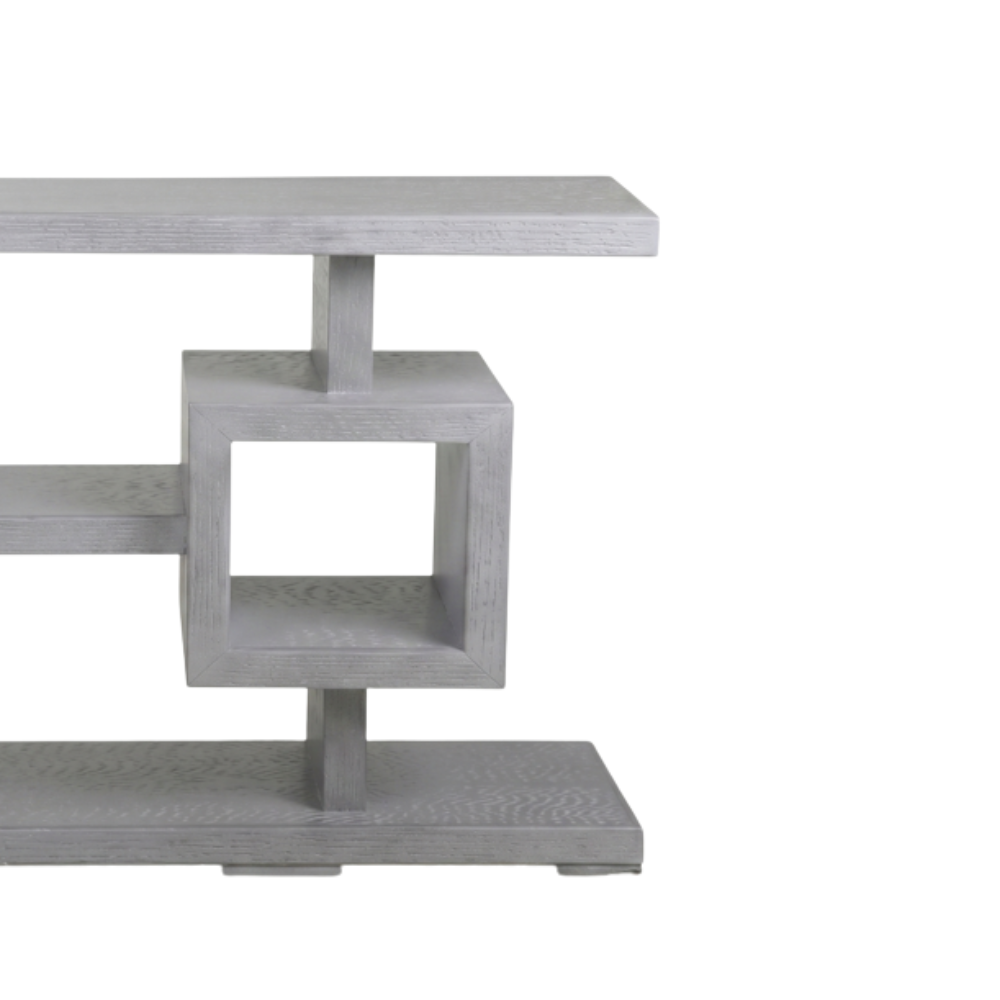 Mesa de TV Moderno Bremen 1.60m Con Repisas Color Gris 1000013865