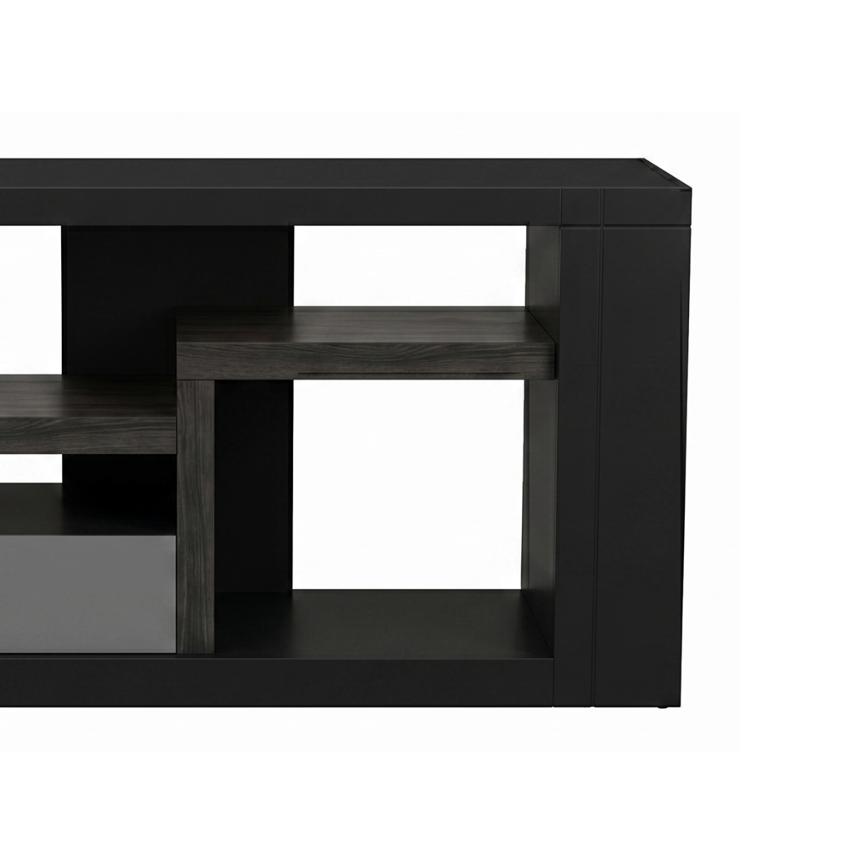 Mesa de TV Moderno Kenia Organizador con Repisas Color Negro 1000014039