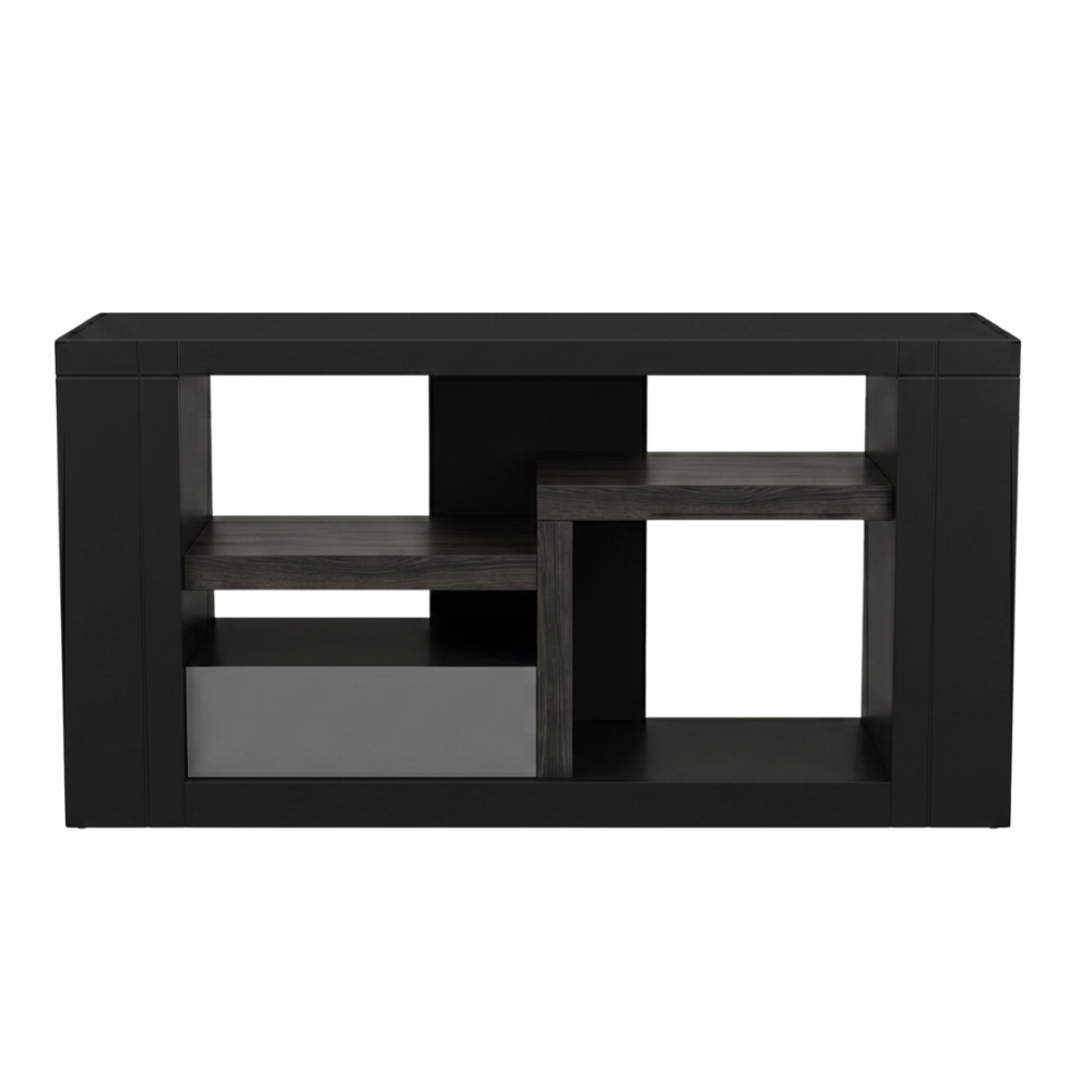 Mesa de TV Moderno Kenia Organizador con Repisas Color Negro 1000014039