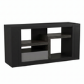 Mesa de TV Moderno Kenia Organizador con Repisas Color Negro 1000014039