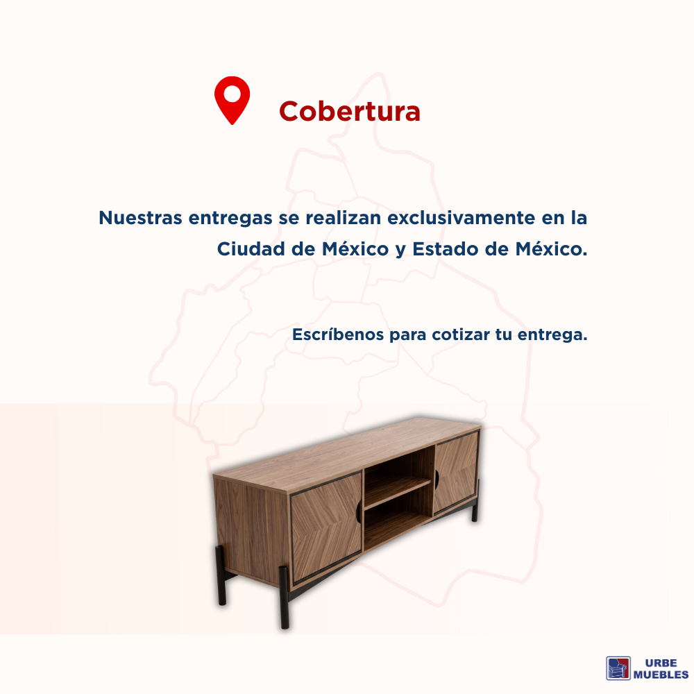 Mesa de TV Argelia Minimalista 1.80m con Puertas Color Beige