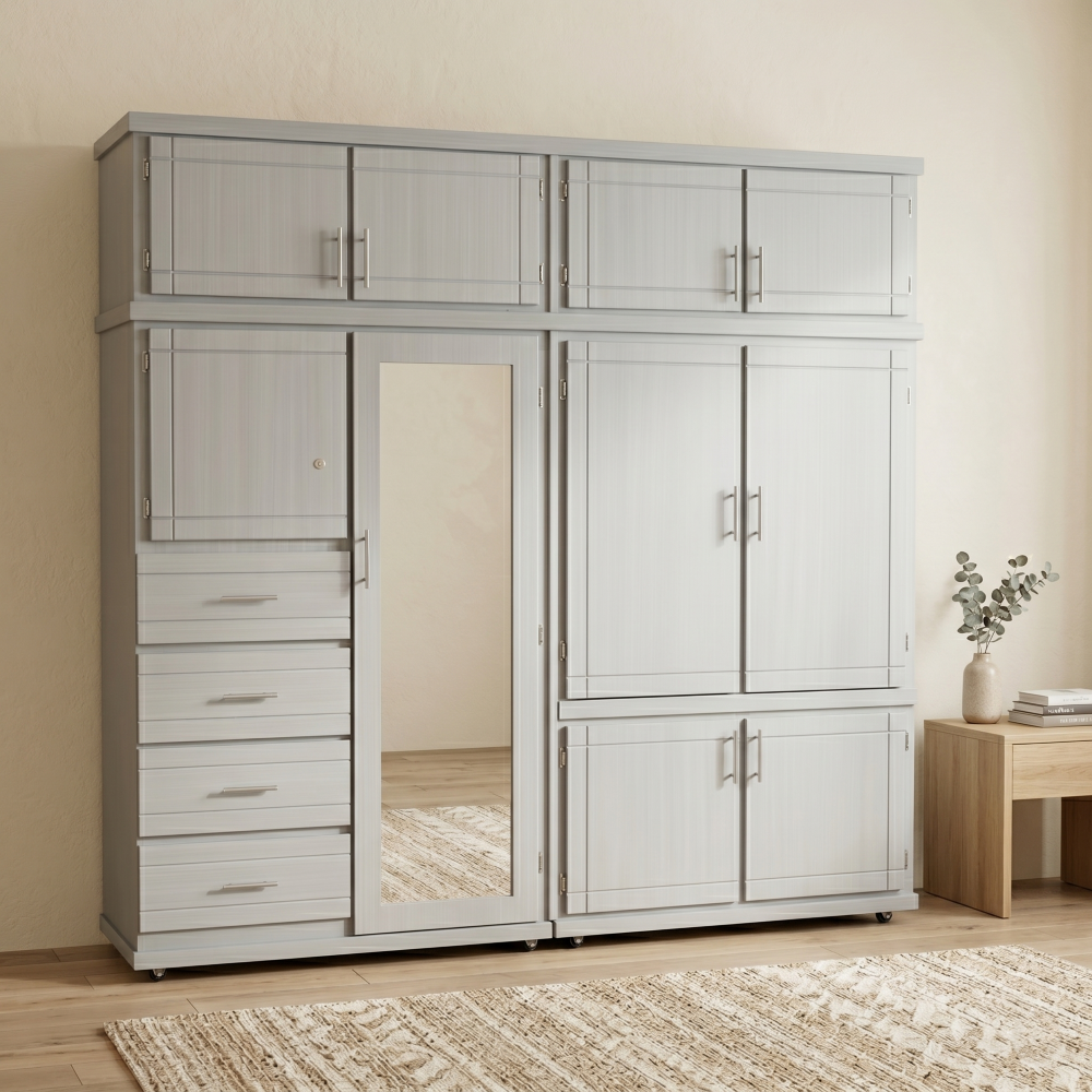 Ropero Mixto 9 Puertas con 4 Cajones Organizador de Ropa 1000018415