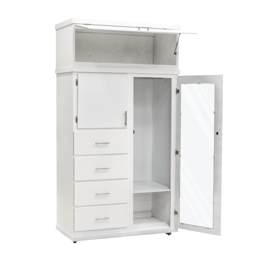 Ropero Grecia 1.20m 4 Cajones 5 Puertas Color Blanco