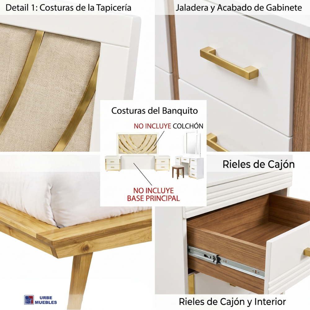 Recámara Completa King Size Aladin 5 Piezas 1000018504