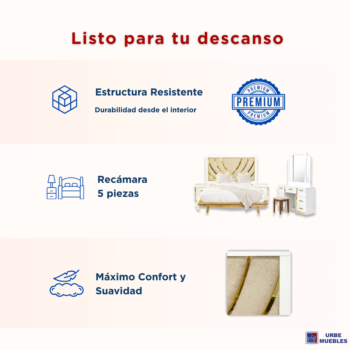 Recámara Completa King Size Aladin 5 Piezas 1000018504