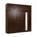 Ropero Madrid 2.40m con Cajones y Espejo Color Chocolate 1000018510
