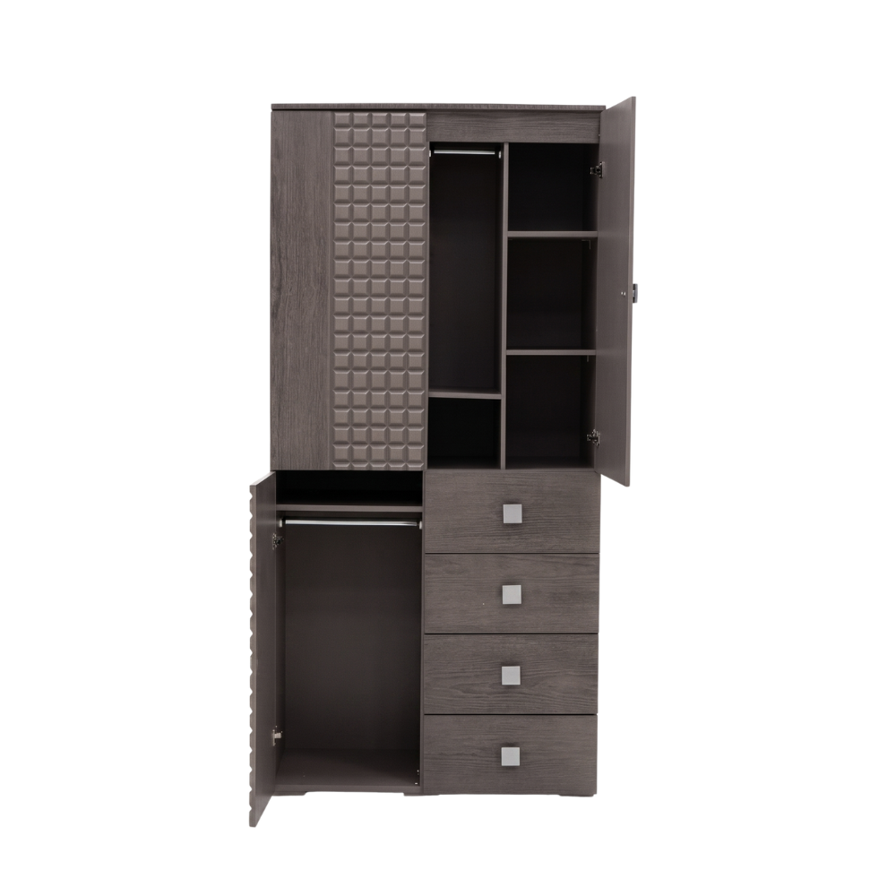 Ropero Closet California Cajones Puertas Color Gris 1000018514