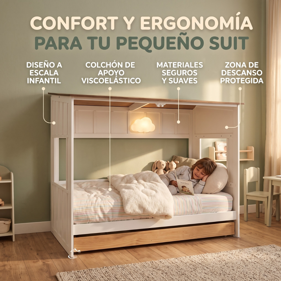Recámara Infantil Tipo Casita Color Blanco 1000018518