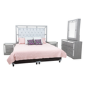 Recámara Completa King Size Emma 4 Piezas Color Gris 1000019258