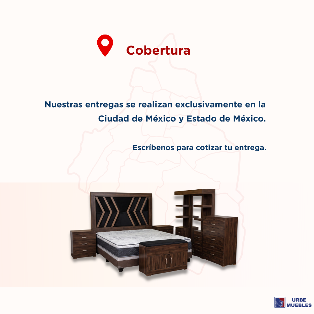 Recámara King Size Verona 6 Piezas Torres con Espejo Cajonera Baúl 1000019736
