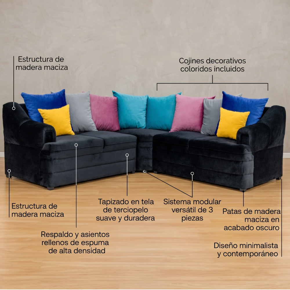 Sala Modular Moderna Karisma 3 Piezas Chocolate 1000020008