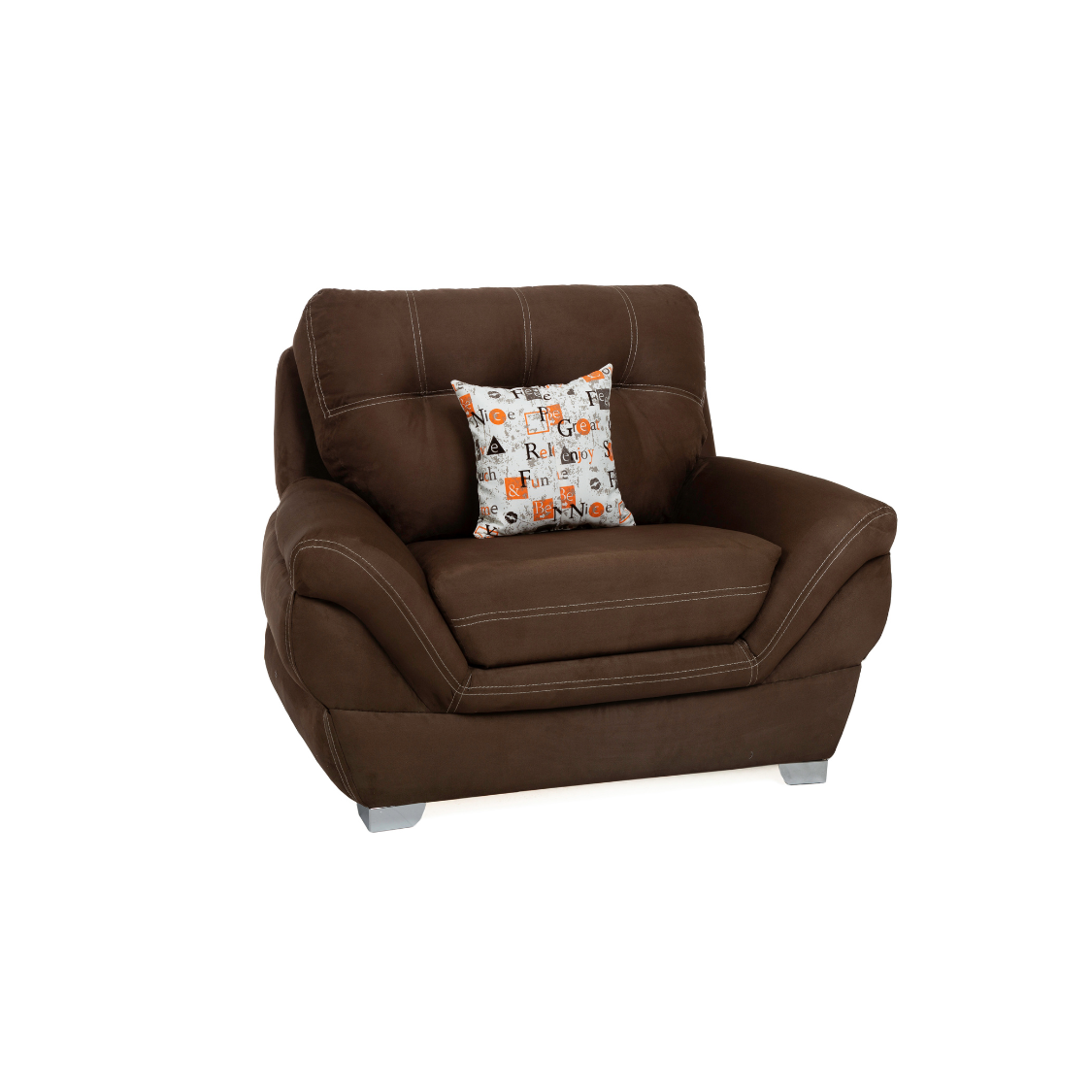 Sala Completa Britania 3 Piezas (3-2-1) Tapizada Cojines Color Chocolate 1000020209