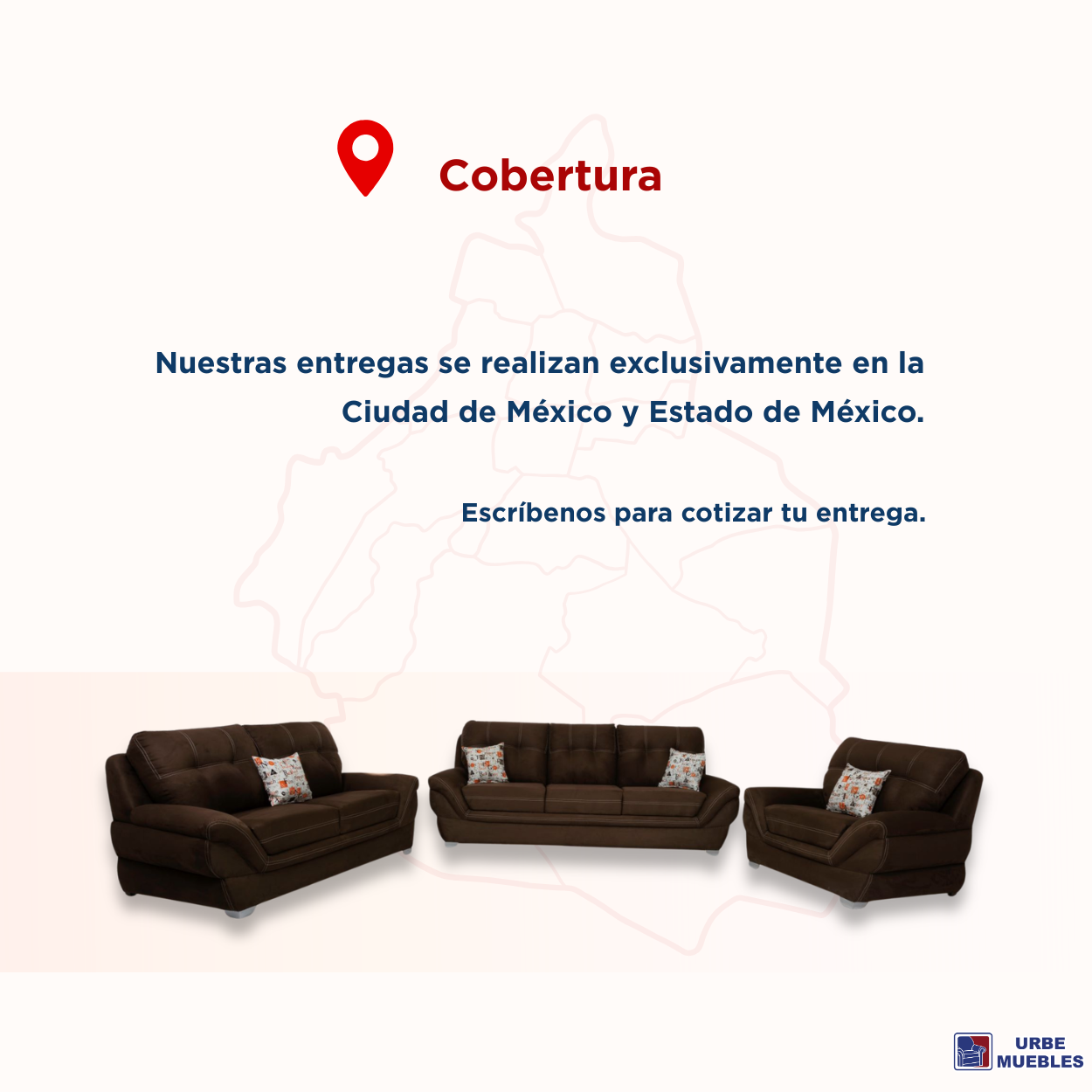 Sala Completa Britania 3 Piezas (3-2-1) Tapizada Cojines Color Chocolate 1000020209