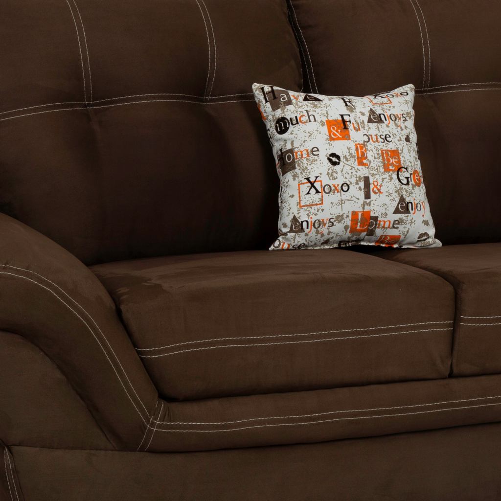 Sala Completa Britania 3 Piezas (3-2-1) Tapizada Cojines Color Chocolate 1000020209