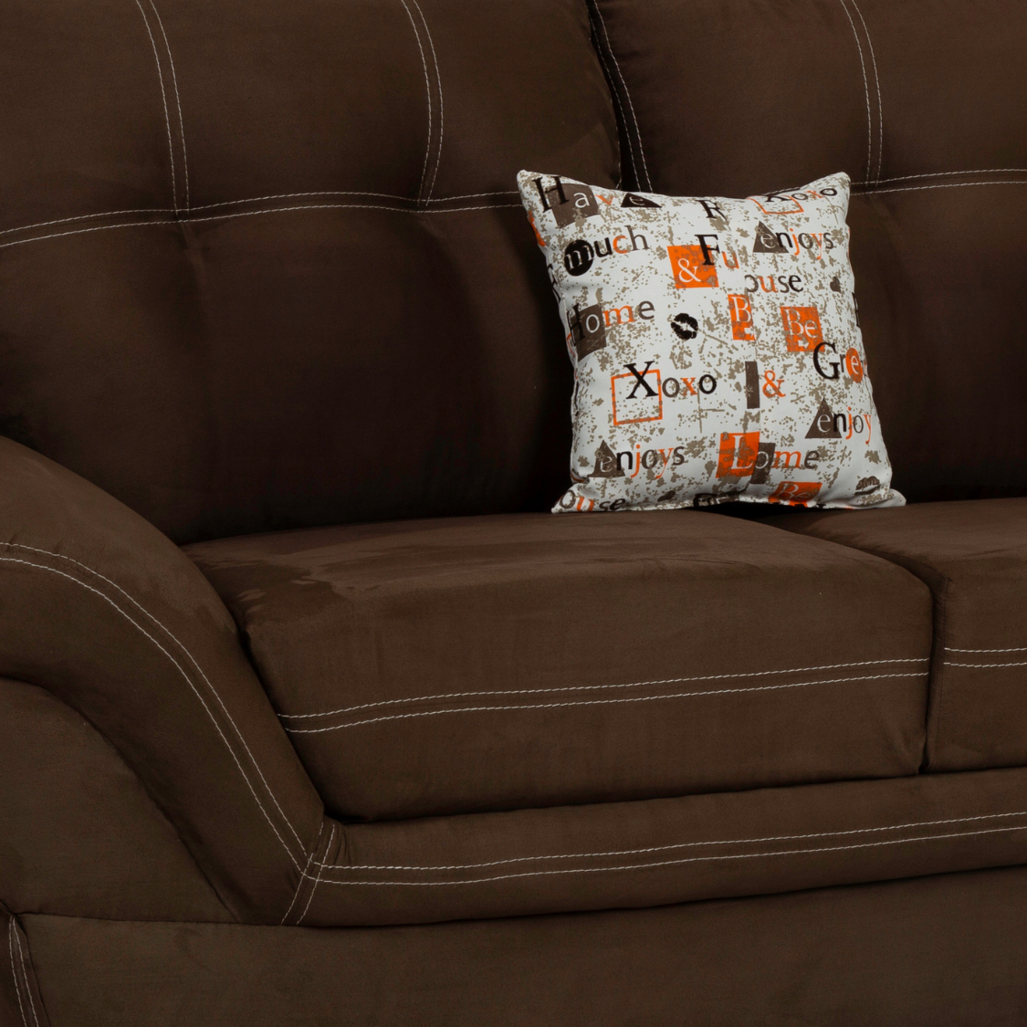 Sala Completa Britania 3 Piezas (3-2-1) Tapizada Cojines Color Chocolate 1000020209