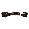 Sala Completa Britania 3 Piezas (3-2-1) Tapizada Cojines Color Chocolate 1000020209