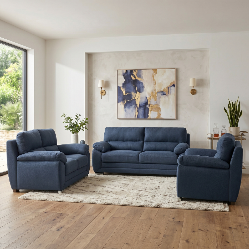 Sala Completa Siena 3 Piezas (3-2-1) Color Azul 1000020315
