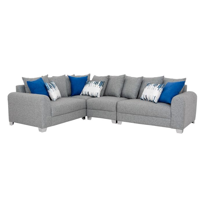 Sala Modular Blue De 3 Piezas Color Gris 1000020419