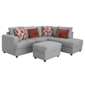 Sala Modular Adela Chaise Longue y Taburete 4 Piezas Color Gris 1000020432