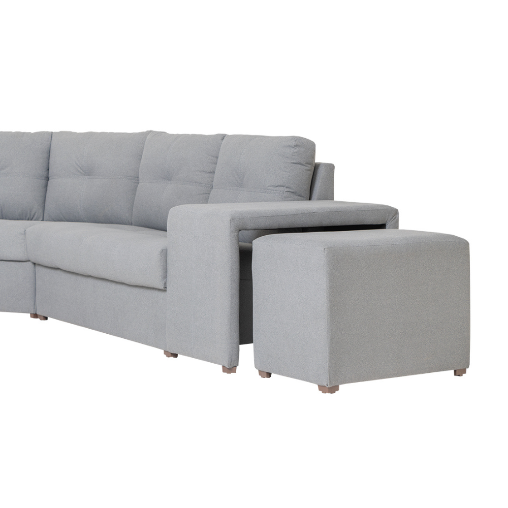 Sala Esquinera Navarra 5 Piezas Con Taburetes Color Gris 1000020463