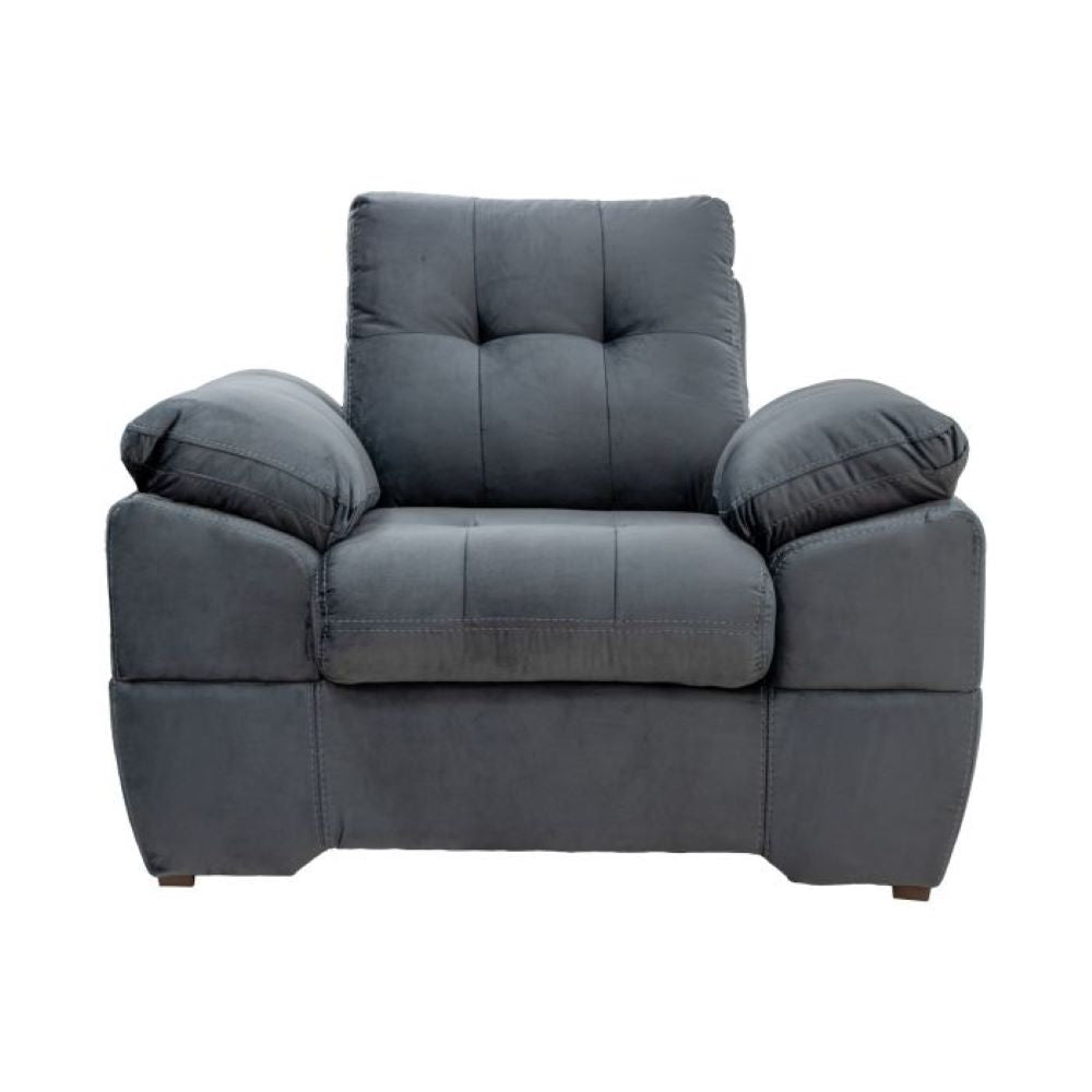 Sala Completa Genova 3 Piezas Terciopelo Color Gris 1000020473GR