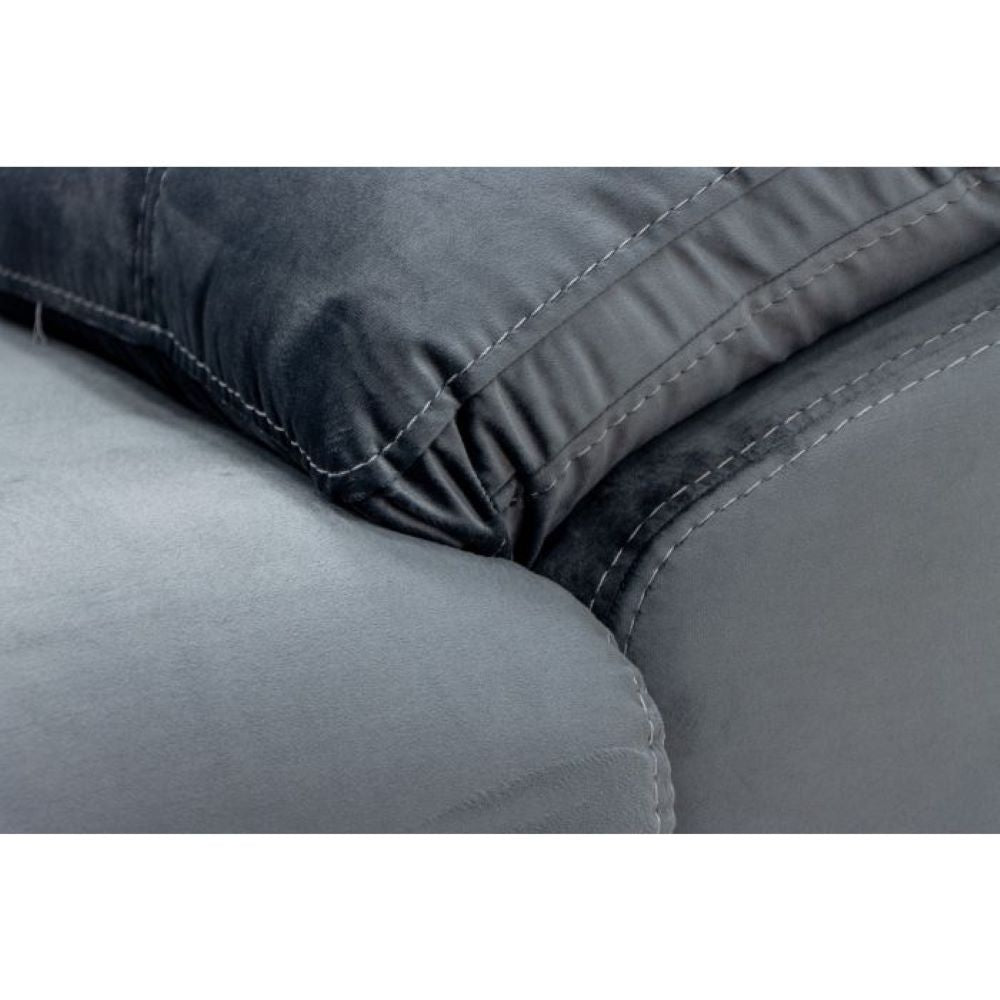 Sala Completa Genova 3 Piezas Terciopelo Color Gris 1000020473GR