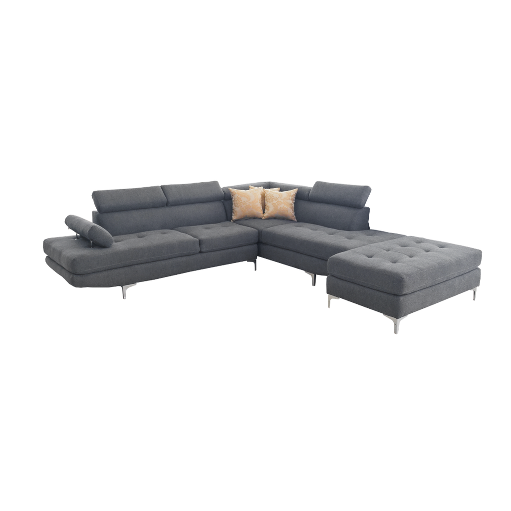 Sala Modular Ottawa Con Ottoman 4 Piezas Color Gris 1000020478
