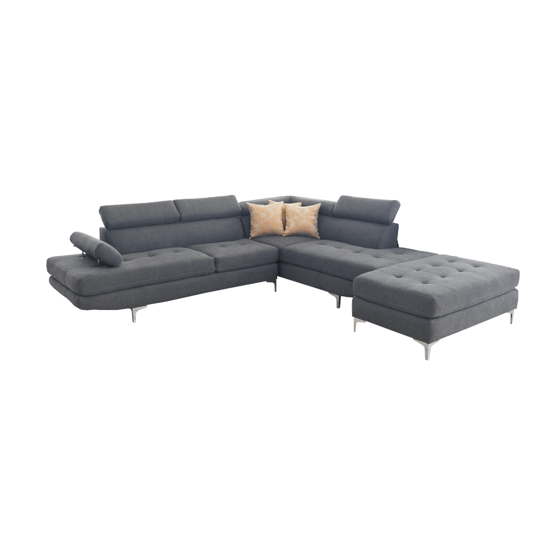 Sala Modular Ottawa Con Ottoman 4 Piezas Color Gris 1000020478