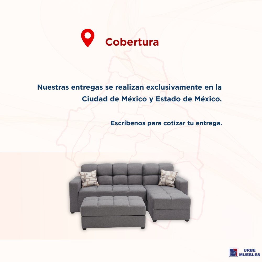 Sala Modular Andorra con Chaise Longue y Taburete Color Gris 1000020869