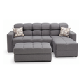 Sala Modular Andorra con Chaise Longue y Taburete Color Gris 1000020869