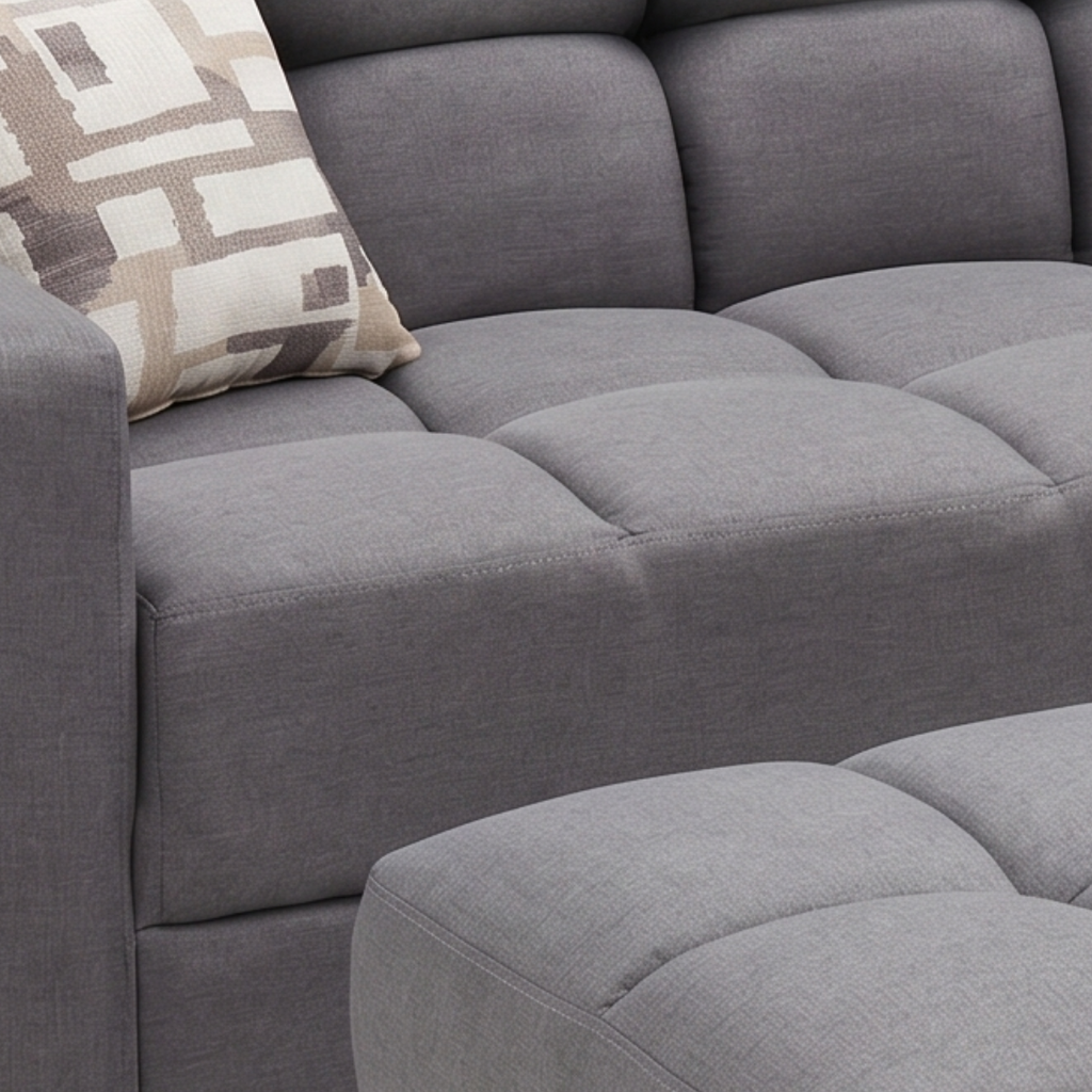 Sala Modular Andorra con Chaise Longue y Taburete Color Gris 1000020869