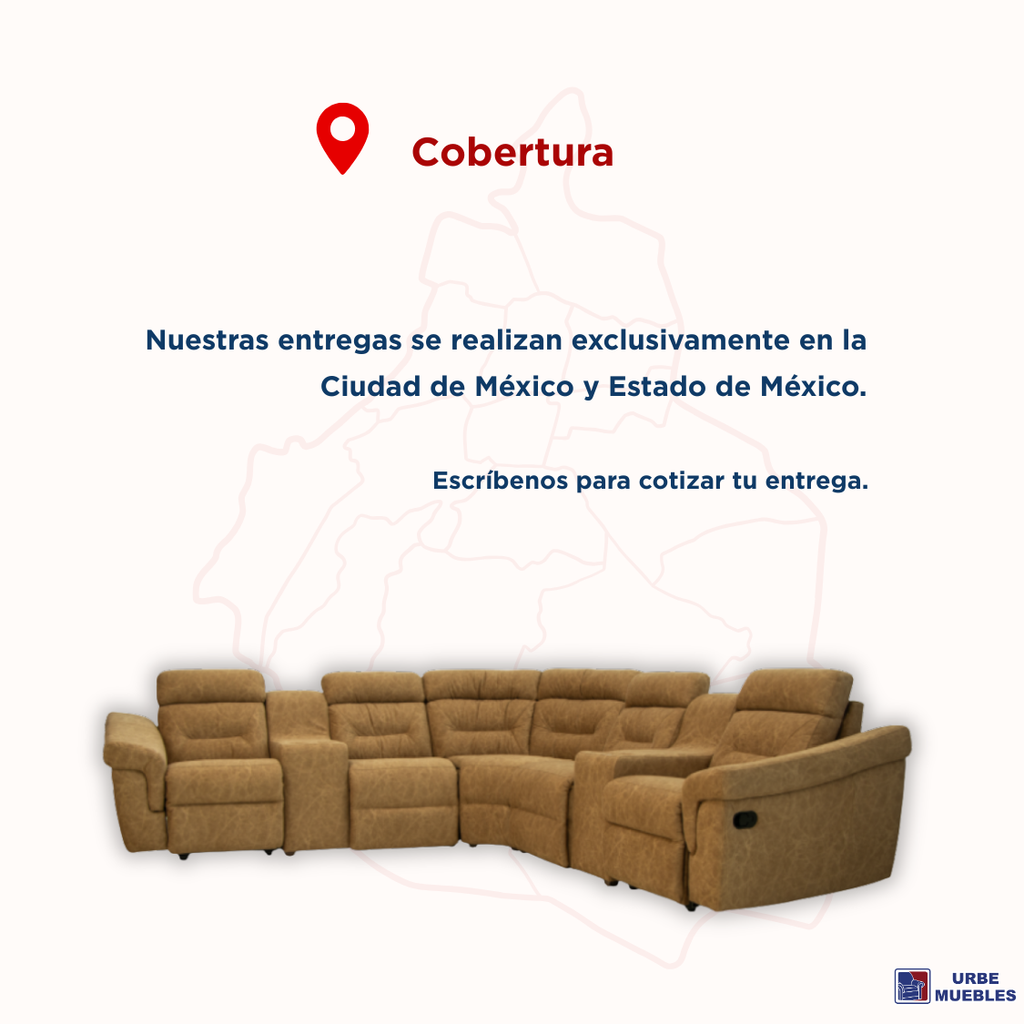Sala Modular Esquinera Reclinable Madrid 6 Plazas Colo Camel