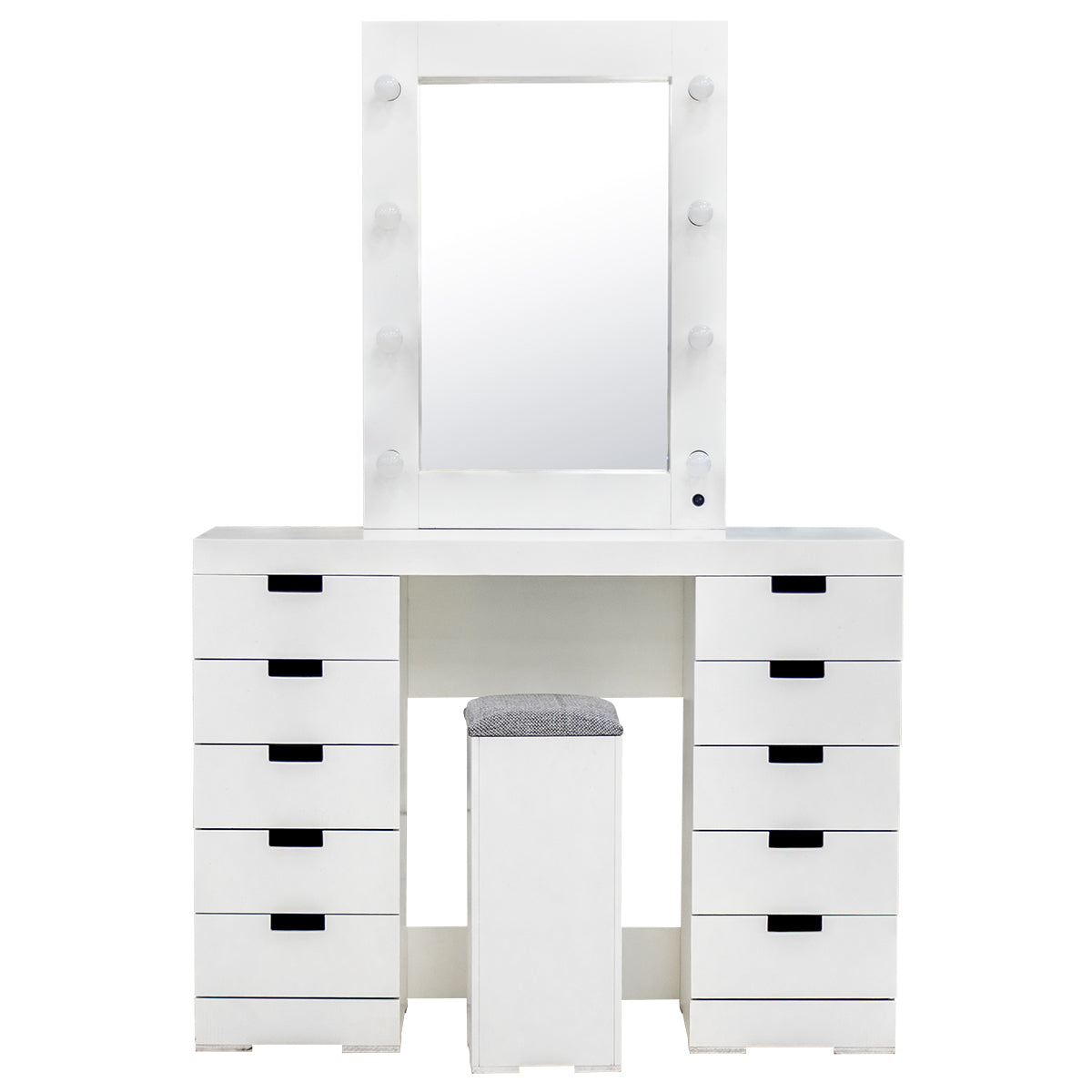 Tocador Vanity Yildi con Espejo y Focos Color Blanco 1000021503