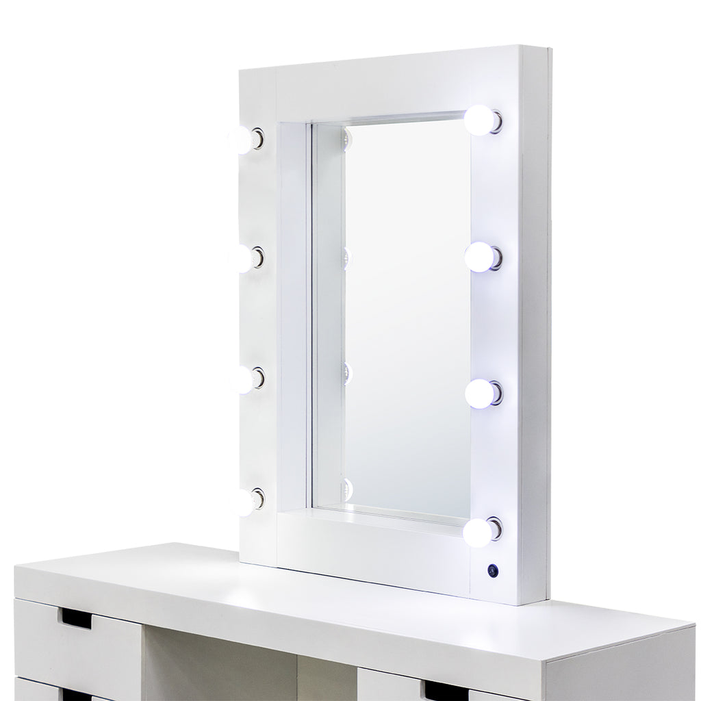 Tocador Vanity Yildi con Espejo y Focos Color Blanco 1000021503