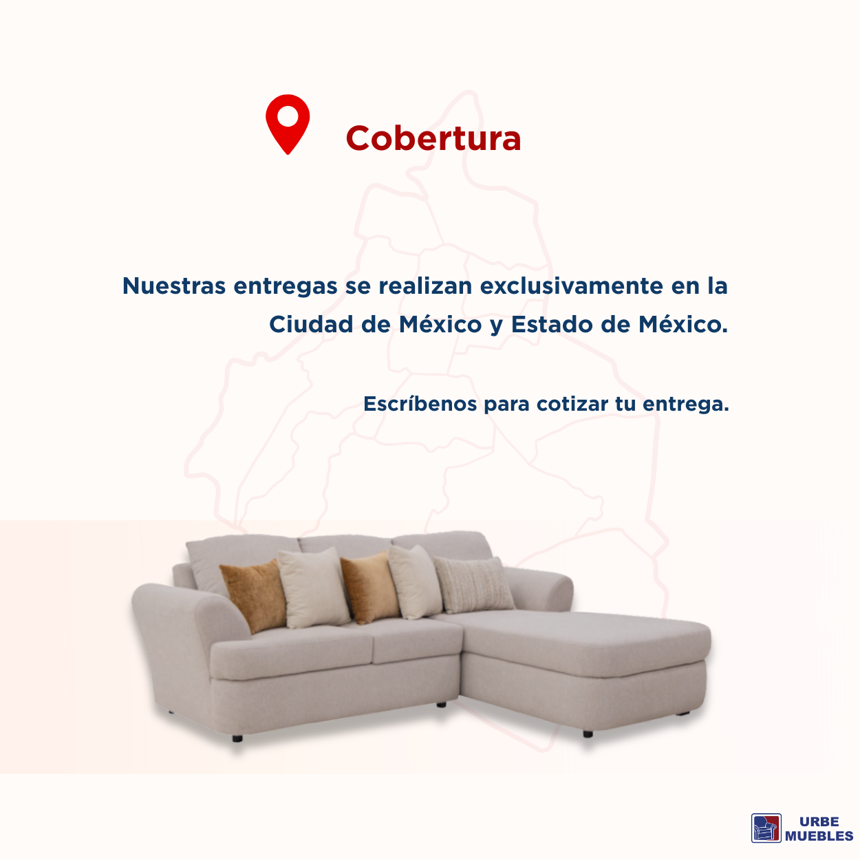 Sala Modular Creta 2 Piezas Con Chaise Longue con Cojines Color Beige 1000021517