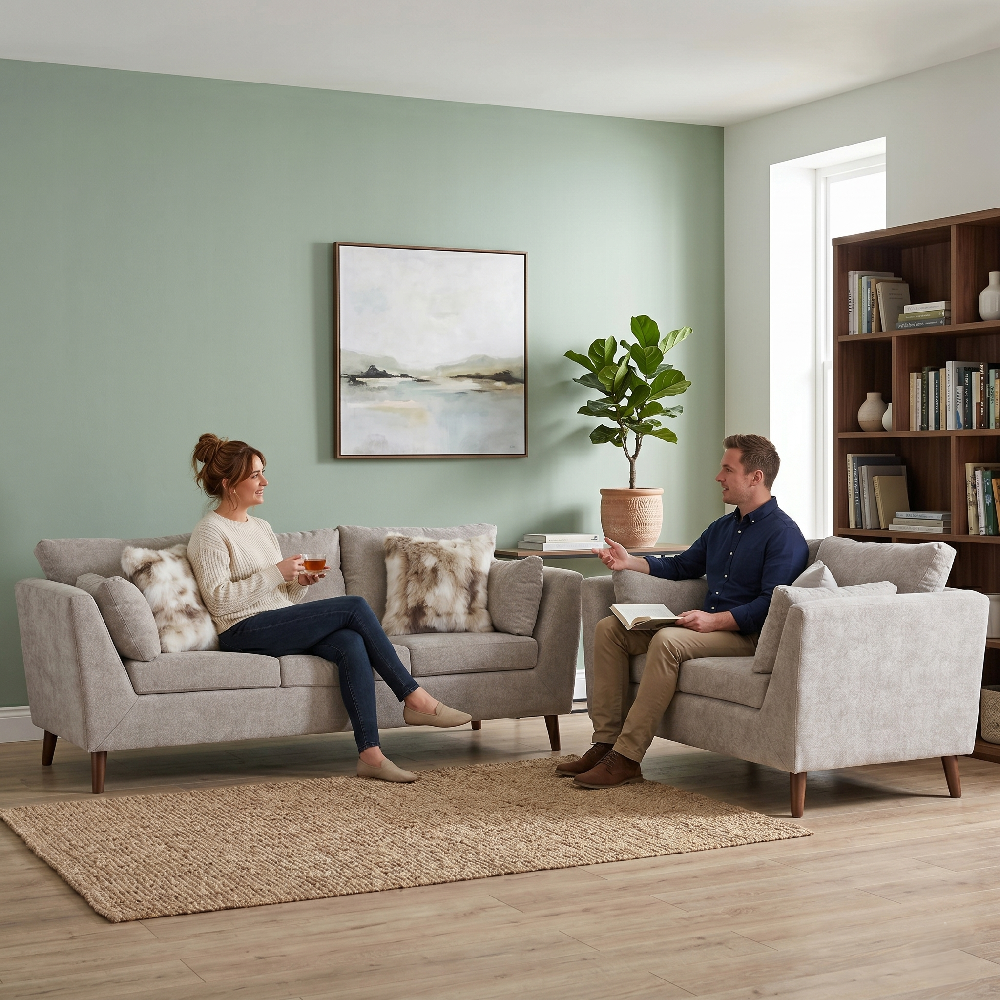 Sala Completa Isabella Minimalista 2 piezas (3-2) Color Beige 1000021523