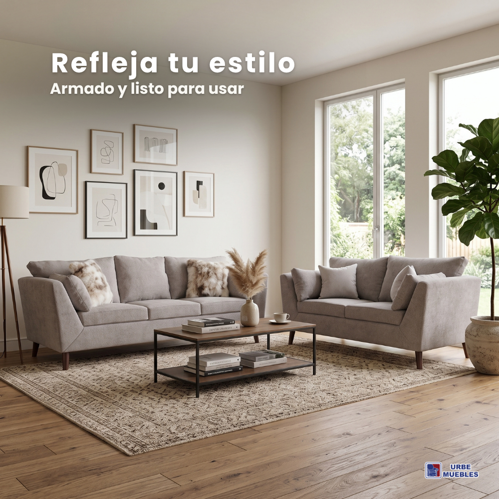 Sala Completa Isabella Minimalista 2 piezas (3-2) Color Beige 1000021523