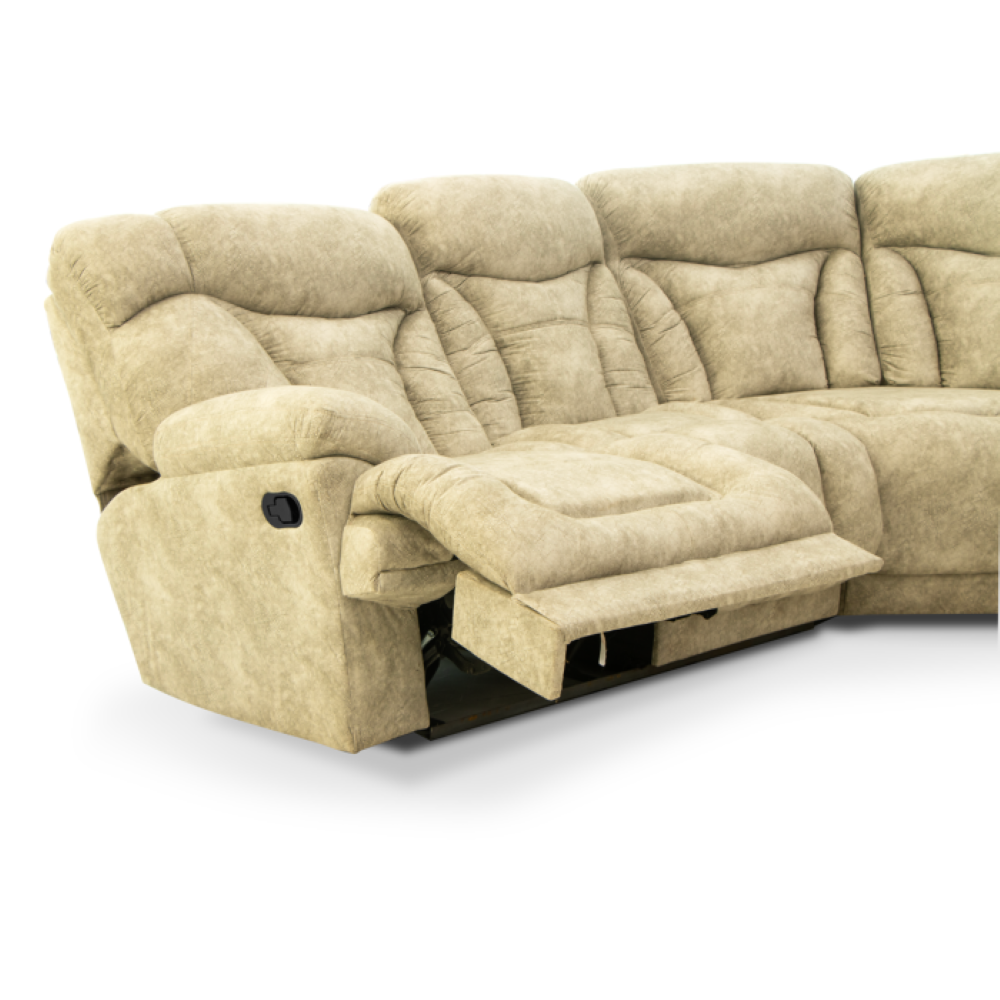 Sala Reclinable Morelia 5 Piezas Con Bocinas Audio y Consola Color Arena 1000021558